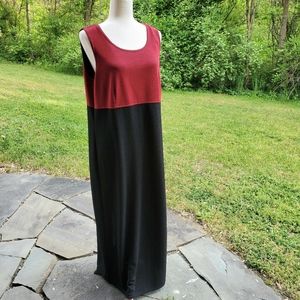 Coldwater Creek Sleeveless Maxi Red/Black Dress Size 16
